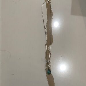 Elegant Sterling Silver Necklace with Teal Pendant